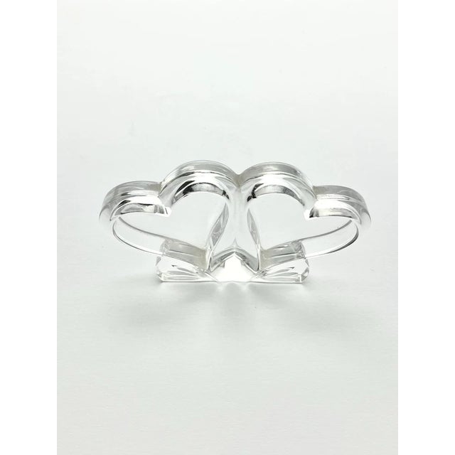 Waterford Crystal Waterford (Marquis) “Sweet Memories” Crystal Double Heart Mini Picture Frame For Sale - Image 4 of 5