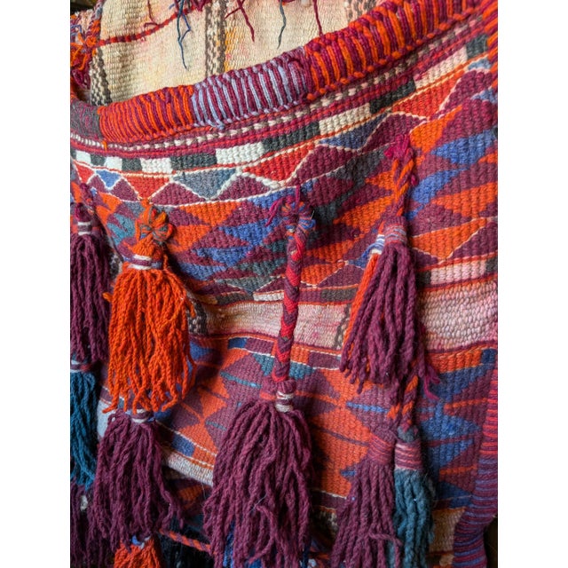 Vintage Camel Saddle Bags, Woven Textile Art, Boho Tapestry For Sale - Image 9 of 12