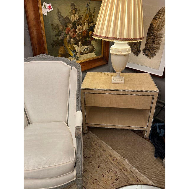 Pair of Contemporary William Sonoma Home Grasscloth Night Stands With Single Drawer For Sale - Image 11 of 15