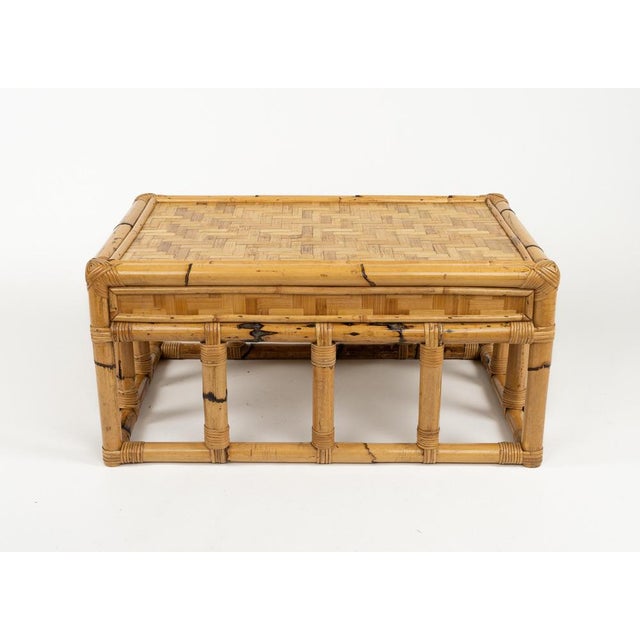 Mid-Century Bamboo and Rattan Coffee Table in the style of Vivai Del Sud, Italy, 1970s For Sale - Image 18 of 18