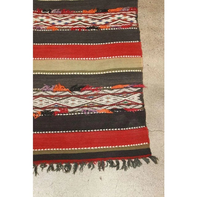 1950s Vintage Moroccan Authentic Tribal Kilim Rug North Africa For Sale - Image 10 of 10