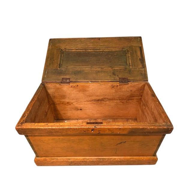Antique Solid Wood Trunk - Blanket Chest For Sale In Denver - Image 6 of 12
