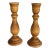 Vintage Maple Wood Hand Turned Candlestick Holders, a Pair For Sale