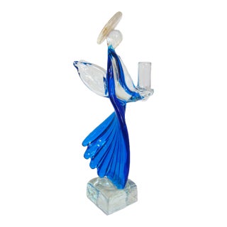 Vintage Glass Angel Candle Holder 10.25"h For Sale