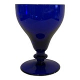William Yeoward Vera Pattern Blue Crystal Goblet For Sale