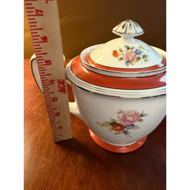 Vintage Noritake M Tea Pot and Sugar Bowl N749 Handpainted ca.1950 For Sale - Image 12 of 16