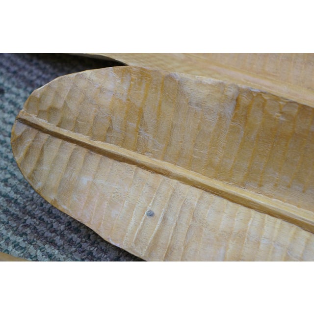 Mid Century Modern Carved Teak Bird of Paradise & Leaf Botanical Arrangement 46" For Sale - Image 14 of 15