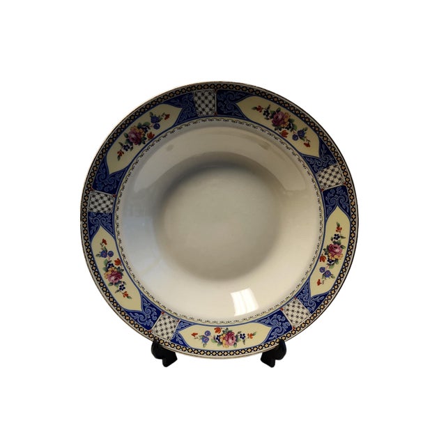 Beautiful set of 4 circa 1930s Thomas Hughes & Co. soup bowls in Unicorn pattern, all in excellent condition. Vibrant...