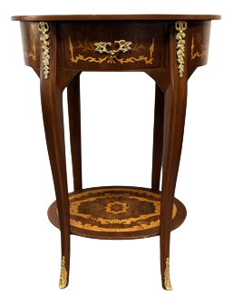 Inlaid Oval Side Table