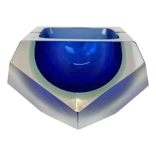 Murano Glass Sommerso Diamond Bowl Ashtray from Flavio Poli, Italy, 1970 For Sale