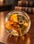 1980s Vintage English Langham Studio Art Glass Paperweight With Amber Swirls and Bubbles For Sale - Image 5 of 5
