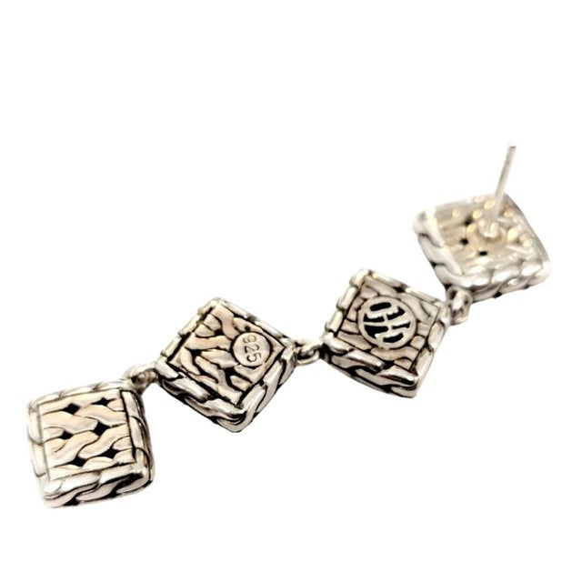 John Hardy Estate Palu Hammered Drop Earrings 2" Silver JH65 TRUSTED SELLER SINCE 2002 PLEASE SEE OUR HUNDREDS OF POSITIVE...