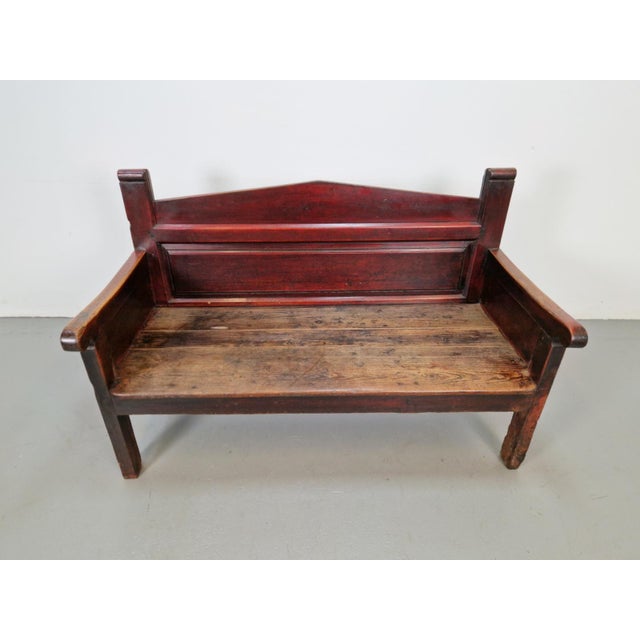 Handmade Spanish Station Wooden Bench, 1850s For Sale - Image 4 of 18