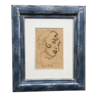 Picabia Francis - Woman Portrait - Pencil Drawing - 1940 - c.o.A For Sale