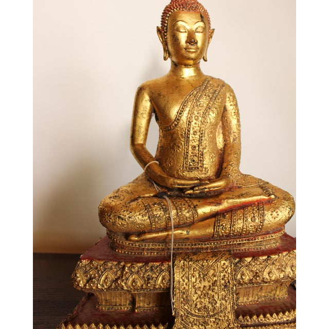 Gold 16th Century Thai Bronze Buddha For Sale - Image 8 of 10