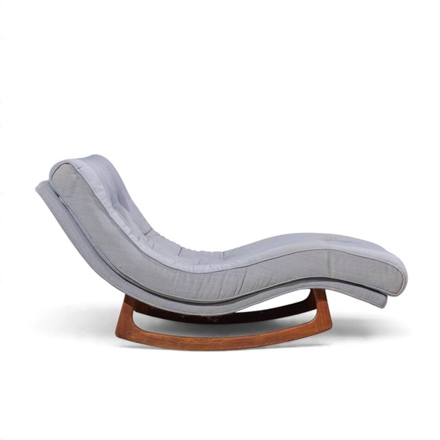 Brown Adrian Pearsall for Craft Associates Mid Century Walnut Rocking Wave Chaise Lounge Chair For Sale - Image 8 of 9