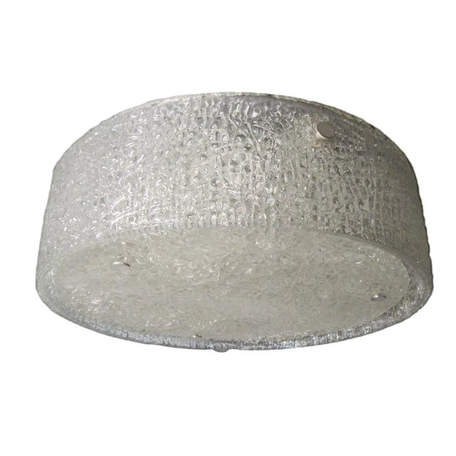 Ice Glass Ceiling Lamp from Kaiser Leuchten, 1960s For Sale