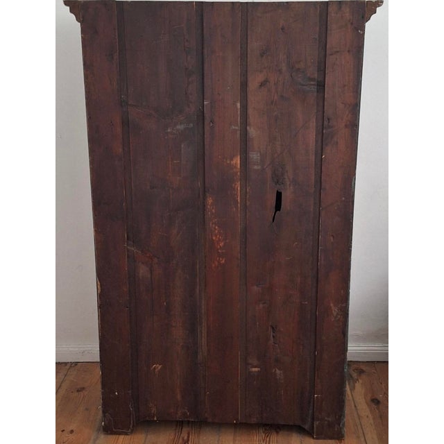 Small Antique Blue Hand-Painted Alpine Wardrobe, 1810s For Sale - Image 5 of 14