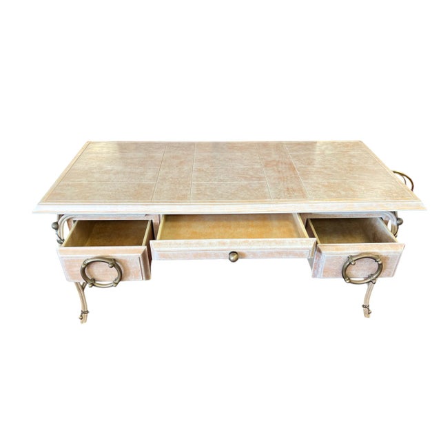 1980s Coastal Style Executive Desk by Charles Hart For Sale - Image 5 of 9