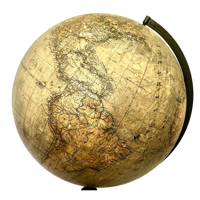 Metal Rare German 1879 Dietrich Reimer Terrestrial Globe, Cartography by Heinrich Kiepert (1818–1899) For Sale - Image 7 of 18