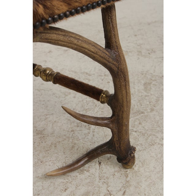 Theodore Alexander Antler Chair W. Animal Hide For Sale - Image 13 of 15