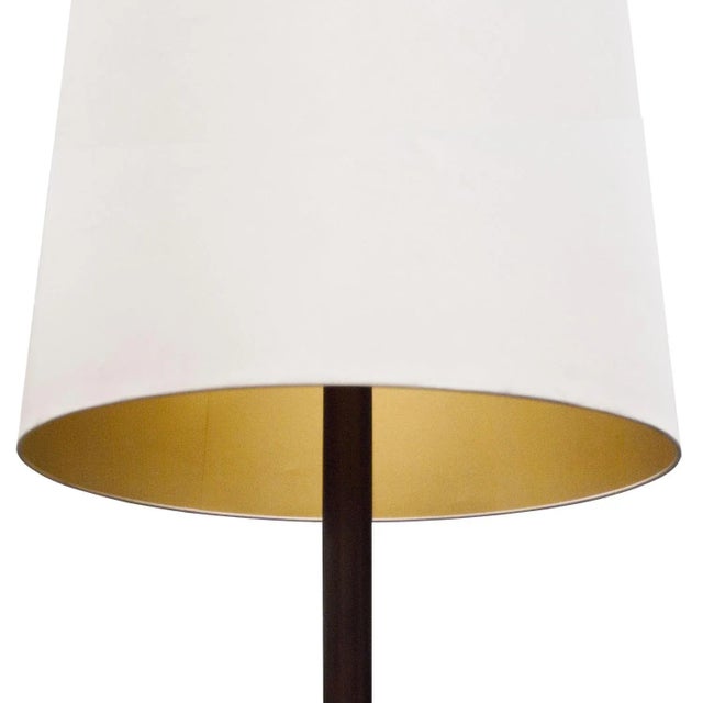 Mid-Century Modern Mahogany & Brass Floor Lamp, Italy, 1960s For Sale - Image 3 of 6