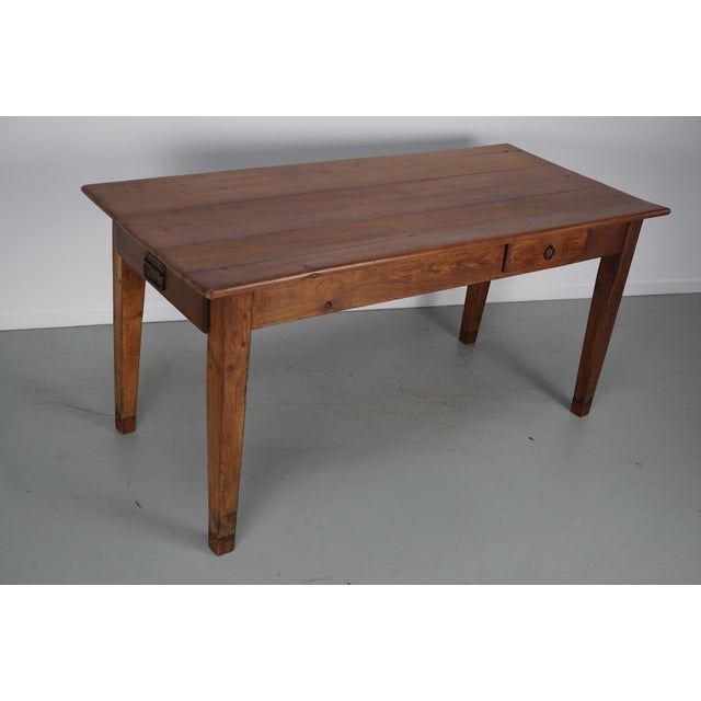 20th Century Rustic Farmhouse French Fruitwood Dining Table, 1890s For Sale - Image 10 of 17