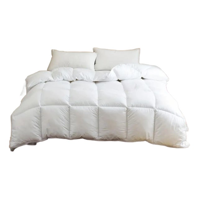 Hotel Luxe All Season European Goose Down Duvet with Cotton Shell, Queen For Sale