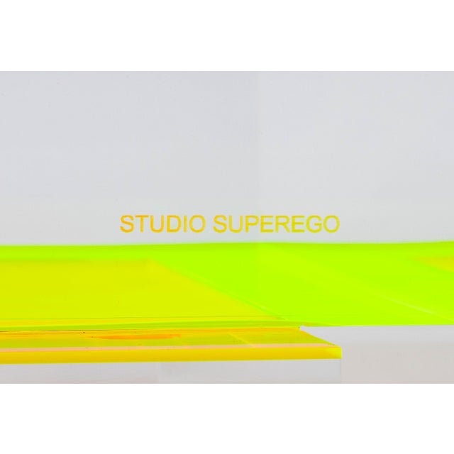 Neon Green Studio Superego "Disallineata" Coffee Table For Sale - Image 8 of 8