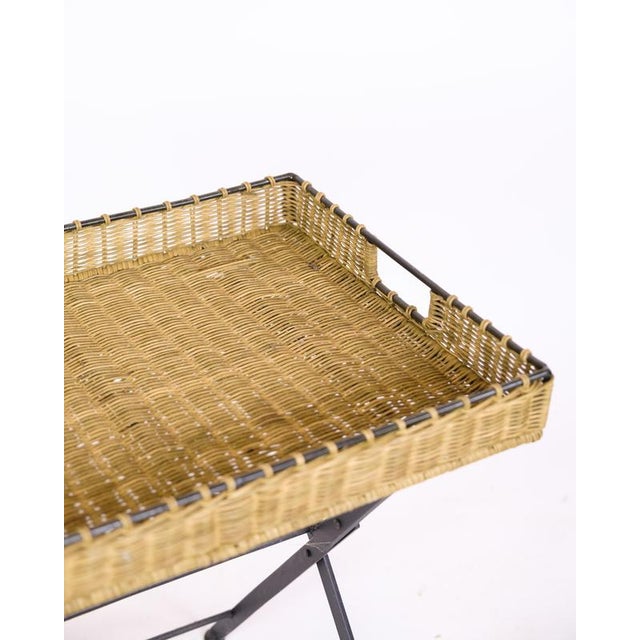 Side Table in Wicker Tray with Metal Legs, 1970s For Sale - Image 9 of 10