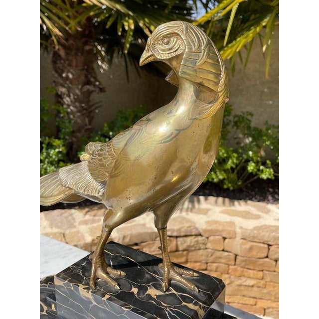 Statue in Gilt Bronze and Black Veined Marble by Irenée Rochard For Sale - Image 4 of 13