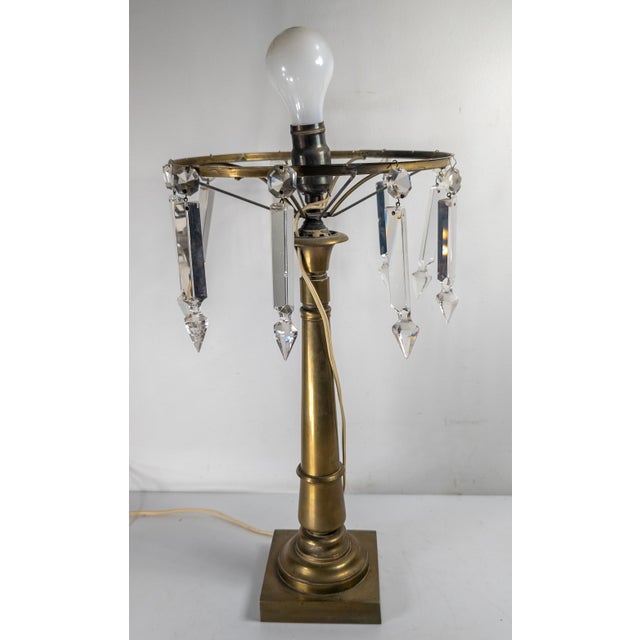 19th Century American Victorian Brass Astral Lamp With Frosted Glass Shade For Sale - Image 9 of 17