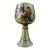 Vintage Hand Painted Bohemian Art Glass Scenic Tavern Scene Goblet Chalice For Sale