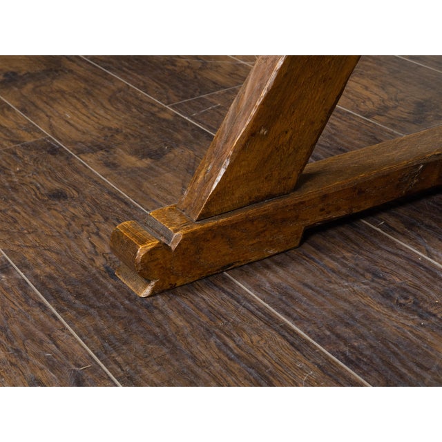 English 19th Century Oak Sawbuck Table with X-Form Base with Rustic Character For Sale - Image 12 of 12