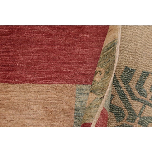 Tan Modern Gabbeh Tan/Red Wool Rug - 9'0'' X 11'4'' For Sale - Image 8 of 10
