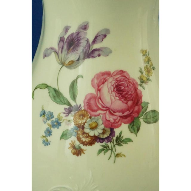 20th Century Antique Porcelain Vase with Floral Decoration from the Fürstenberg Factory, Germany, 1920s For Sale - Image 16 of 18