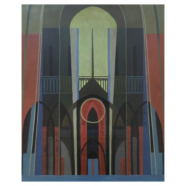 Xavier Albert Fiala, La Cathédrale, Oil on Wood For Sale