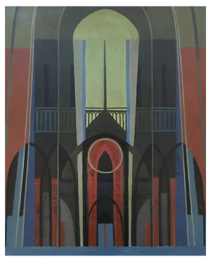 Xavier Albert Fiala, La Cathédrale, Oil on Wood