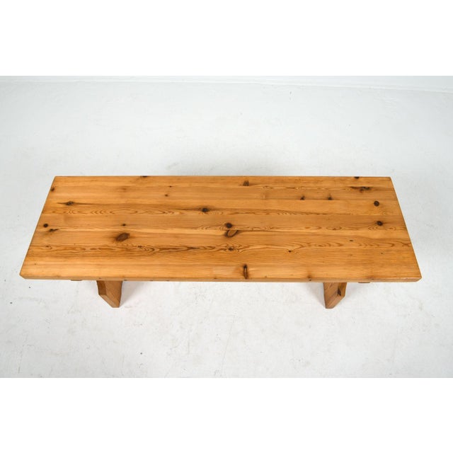 Scandinavian Pine Bench C. 1970s For Sale - Image 4 of 7
