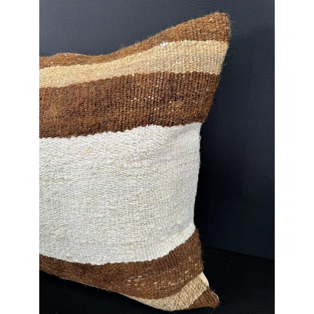 Contemporary Turkish Hemp Pillow Cushion Natural Beige Brown Cushion Cover 20"x20" For Sale - Image 3 of 4