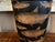 Metal Vintage English Planter Jardiniere Urn Fish Decoupage Black Tole Lodge Décor For Sale - Image 7 of 18
