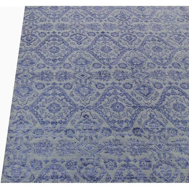 Textile Handwoven Modern Wool and Silk Rug 9'1" X 12'3" For Sale - Image 7 of 9