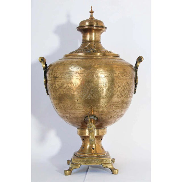 Antique Moroccan Brass Samovar For Sale - Image 12 of 13