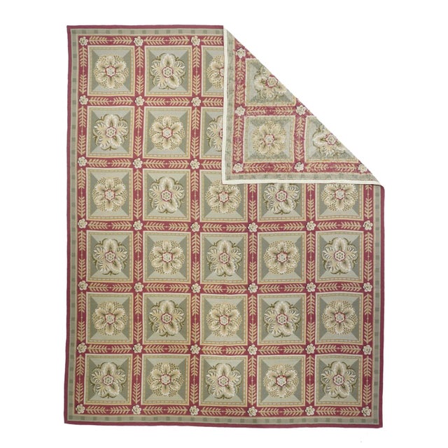 French Aubusson Design Rug 8'0" x 10'0". Usually English or French, often with repeating allover designs executed with...