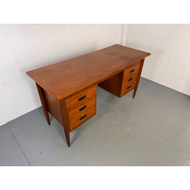 Black Mid-Century Danish Teak Desk, 1960s For Sale - Image 8 of 11