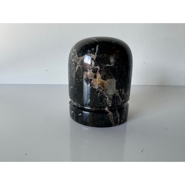 Striking pair of 1980s vintage carved marble bookends featuring a bold, sculptural silhouette with softly rounded forms....