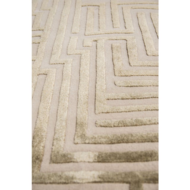 Not Yet Made - Made To Order Anatolia Hand-Tufted Maze Rug, Wheat Tan, 6x9 For Sale - Image 5 of 6
