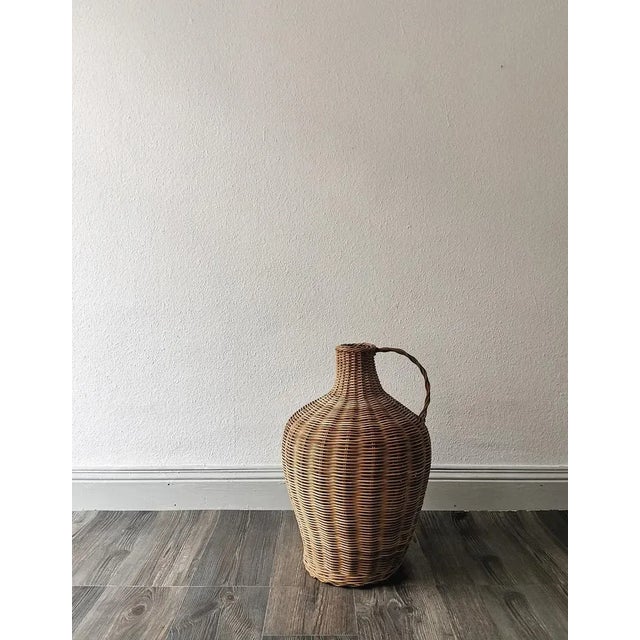 Vintage Glass Ballon Vase with Rattan, Boheme, 1960s For Sale - Image 10 of 10