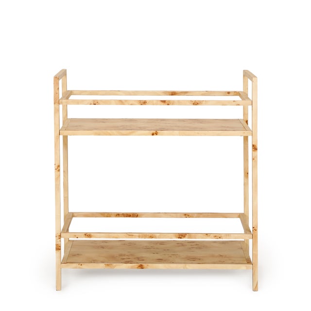 2020s Destin Natural Burl Designer Bar Cart For Sale - Image 5 of 6