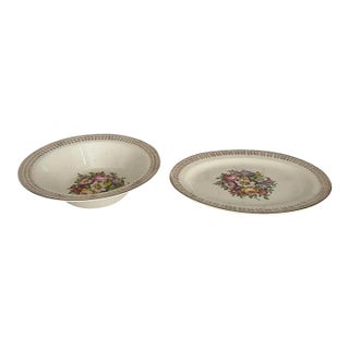 Mid 20th Century 22 Karat Gold Serving Bowl & Platter For Sale